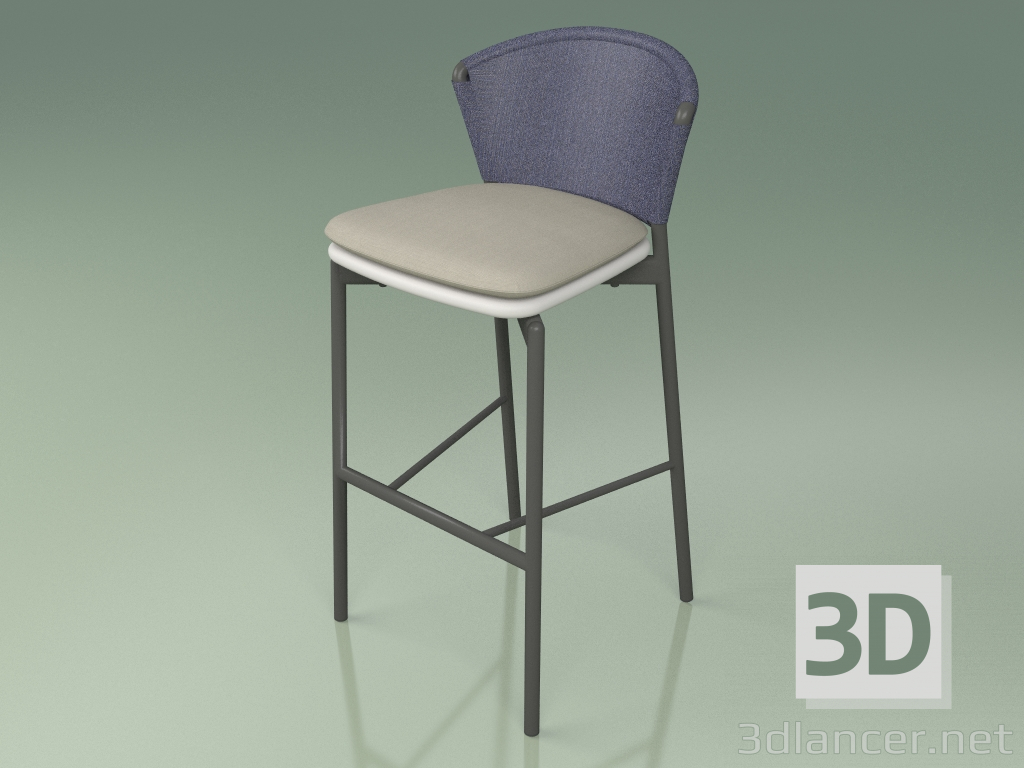 modello 3D Sgabello da bar 050 (blu, metallo fumé, resina poliuretanica grigio) - anteprima