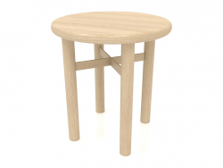 Tabouret (extrémité arrondie) JT 032 (D=400x430, bois blanc)