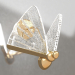 3D Modell Wandleuchte Butterfly gold (08444.33) - Vorschau