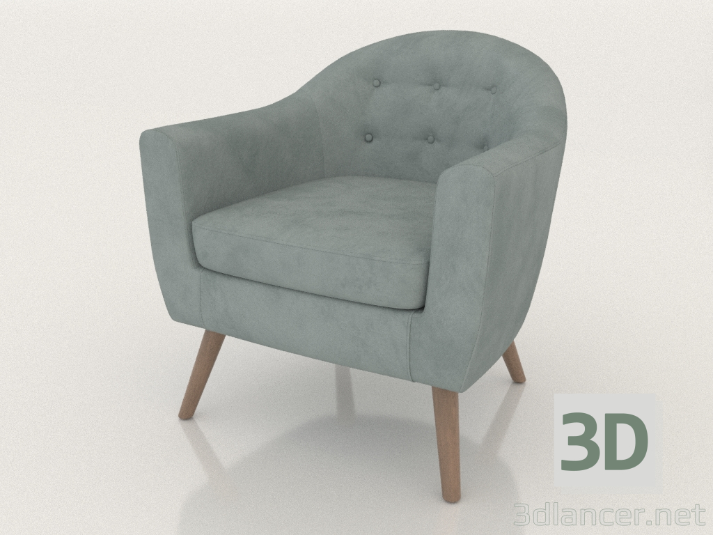 modèle 3D Fauteuil Florence (menthe) - preview