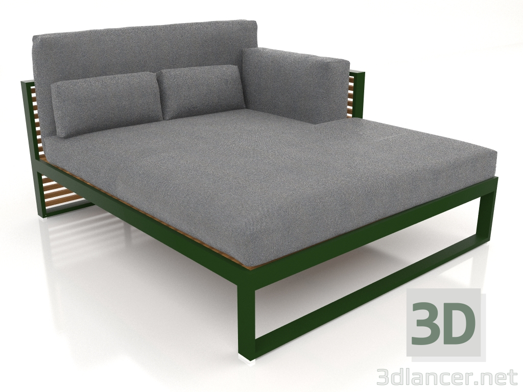 3d model Sofá modular XL, sección 2 derecha, respaldo alto, madera artificial (Verde botella) - vista previa