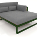 3d model Sofá modular XL, sección 2 derecha, respaldo alto, madera artificial (Verde botella) - vista previa