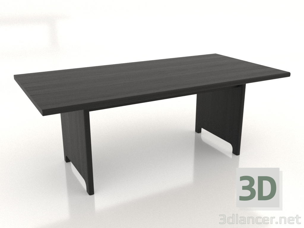 3D modeli Yemek masası 2000x1000x750 mm (siyah RAL 9005) - önizleme