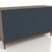 3D Modell TV-Ständer FARGO mit gefrästen Fronten 1600x500x950 mm (Dunkelkobalt, Tabakeiche, Option 1) - Vorschau