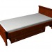 3d model Cama 1 cama 90 x 200 - vista previa