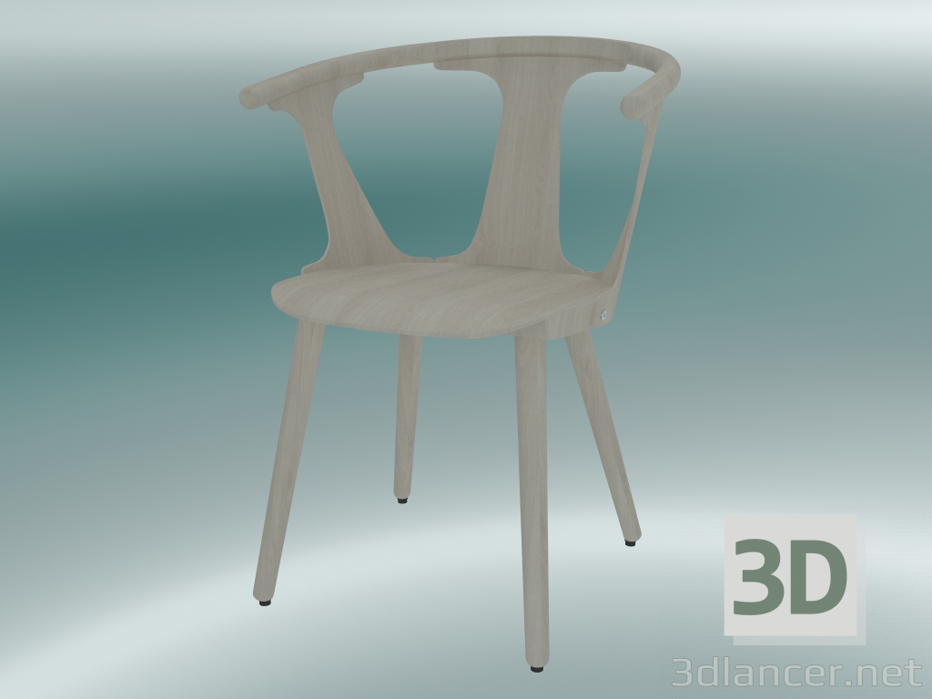 Modelo 3d Cadeira no meio (SK1, H 77cm, 58x54cm, carvalho oleado branco) - preview