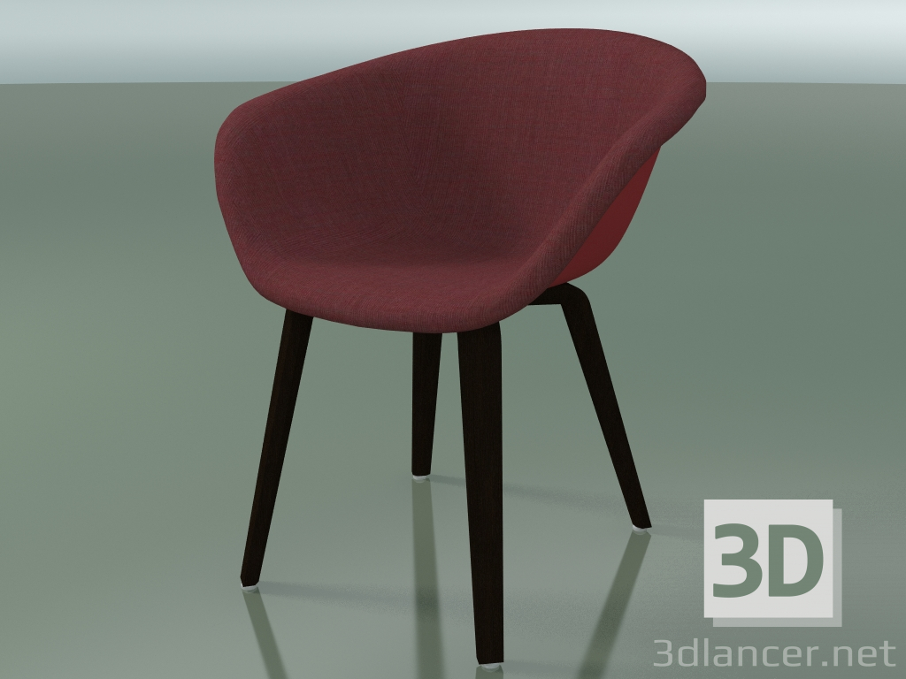 modello 3D Sedia 4213 (4 gambe in legno, con rivestimento nella parte anteriore, wengè, PP0003) - anteprima