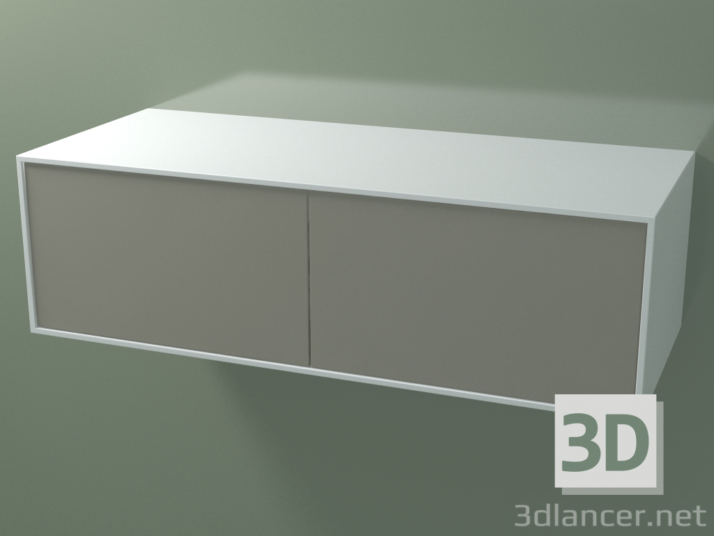 modello 3D Scatola doppia (8AUEВB02, Glacier White C01, HPL P04, L 120, P 50, H 36 cm) - anteprima