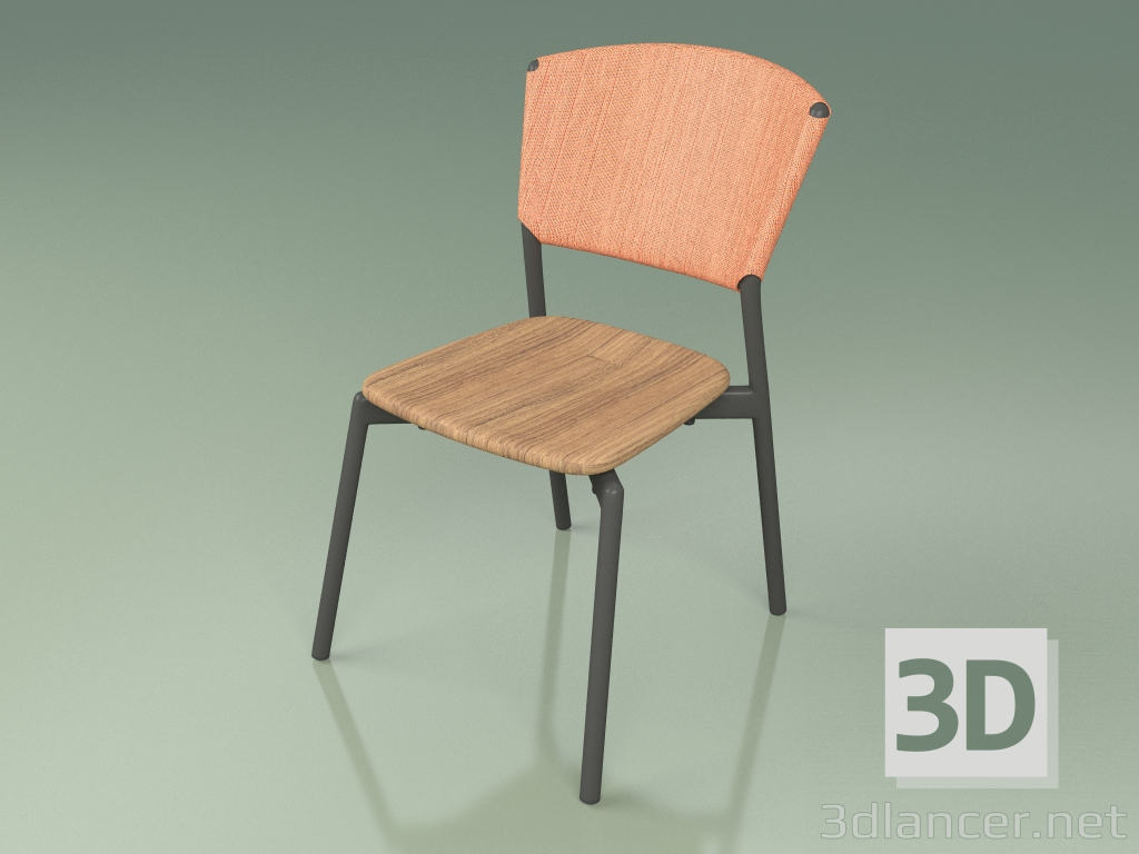 3d model Silla 020 (Metal Ahumado, Naranja) - vista previa