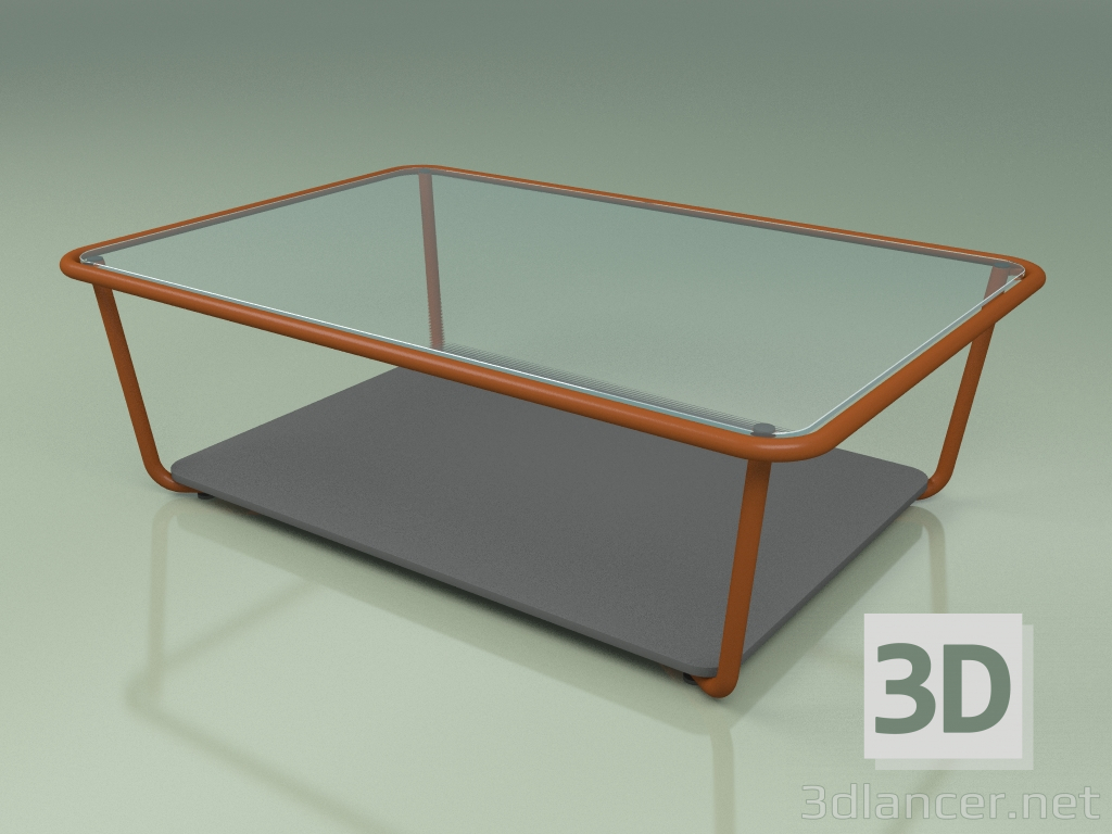 3d model Mesa de centro 002 (vidrio acanalado, óxido de metal, gris HPL) - vista previa