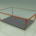 3D Modell Couchtisch 002 (Rippenglas, Metall Rost, HPL Grau) - Vorschau