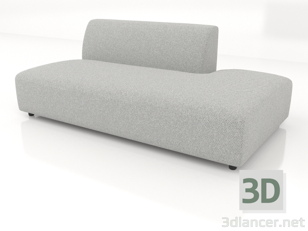 3D modeli Kanepe modülü 1 kişilik (XL) 120 sağa doğru uzatılmış - önizleme