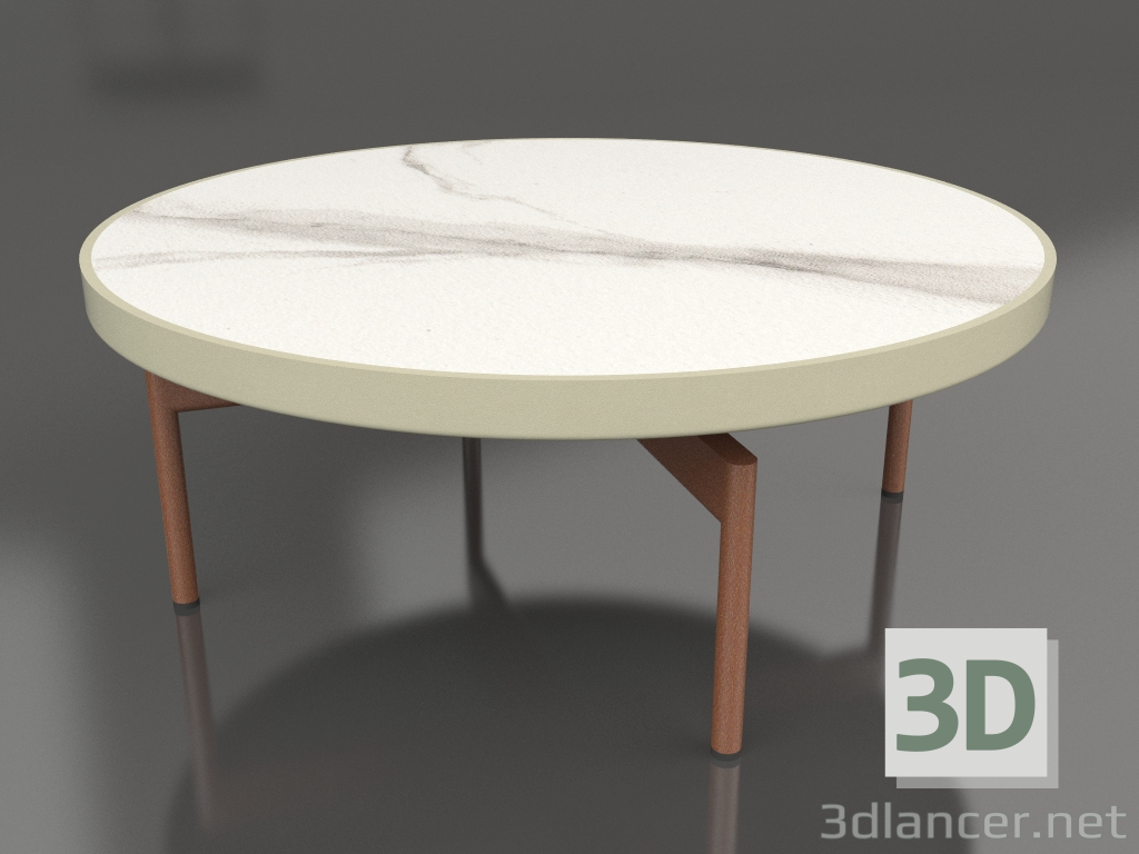 3D Modell Runder Couchtisch Ø90x36 (Gold, DEKTON Aura) - Vorschau