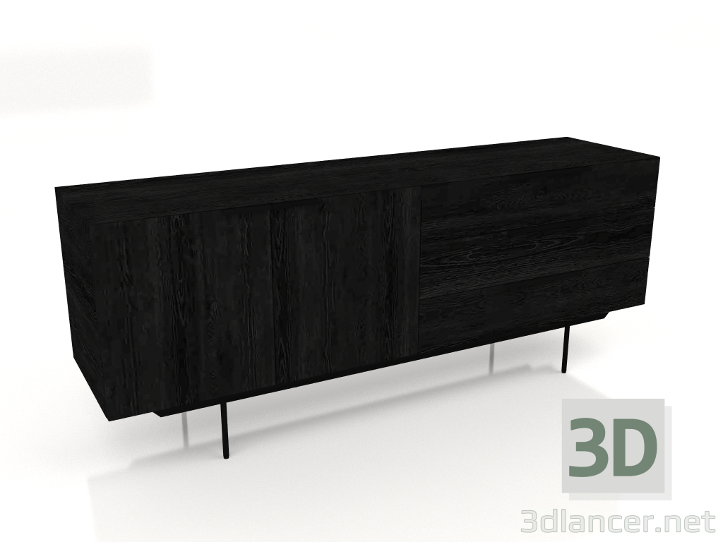 3d model Aparador Travis (roble negro) - vista previa