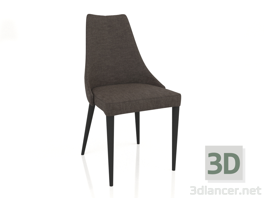 3 डी मॉडल कुर्सी, काला मैट लैकर फ़िनिश, फ़ैब्रिक 111 (50x58x92 सेमी) - पूर्वावलोकन