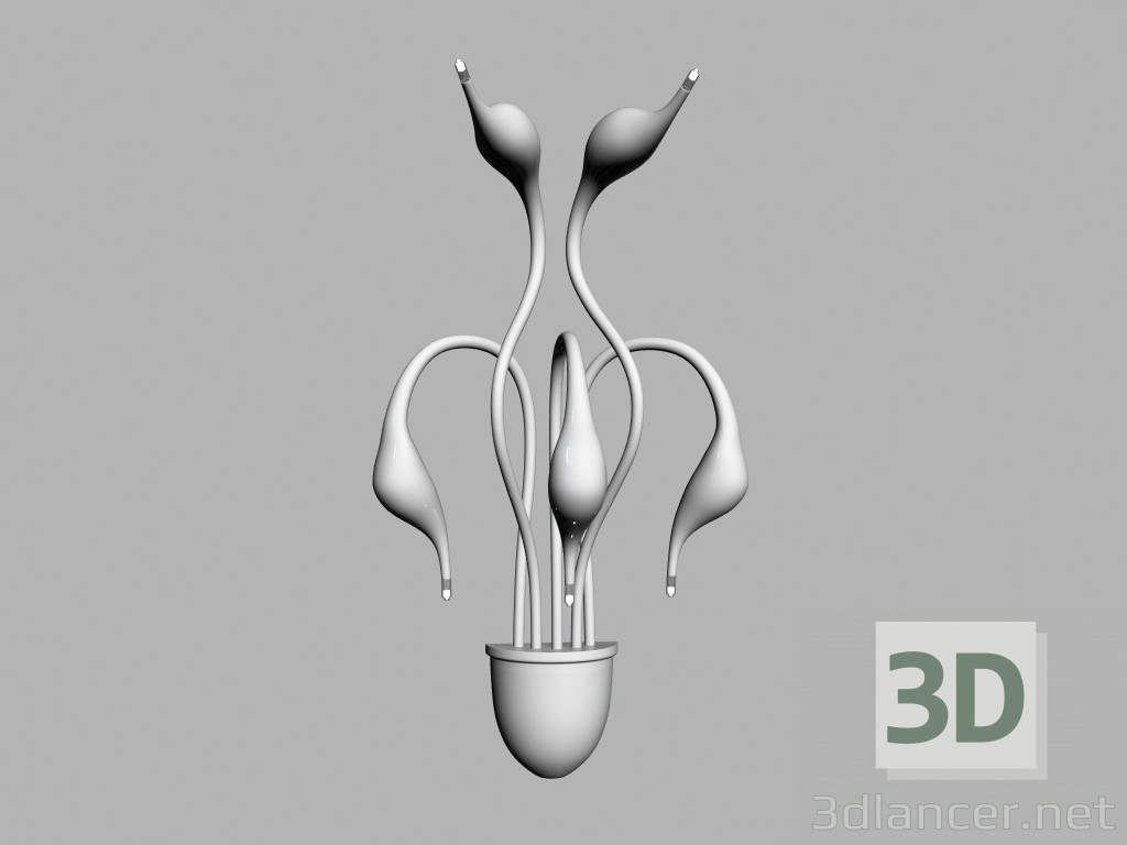 3d model Sconce cigno mb8098-5a white - preview