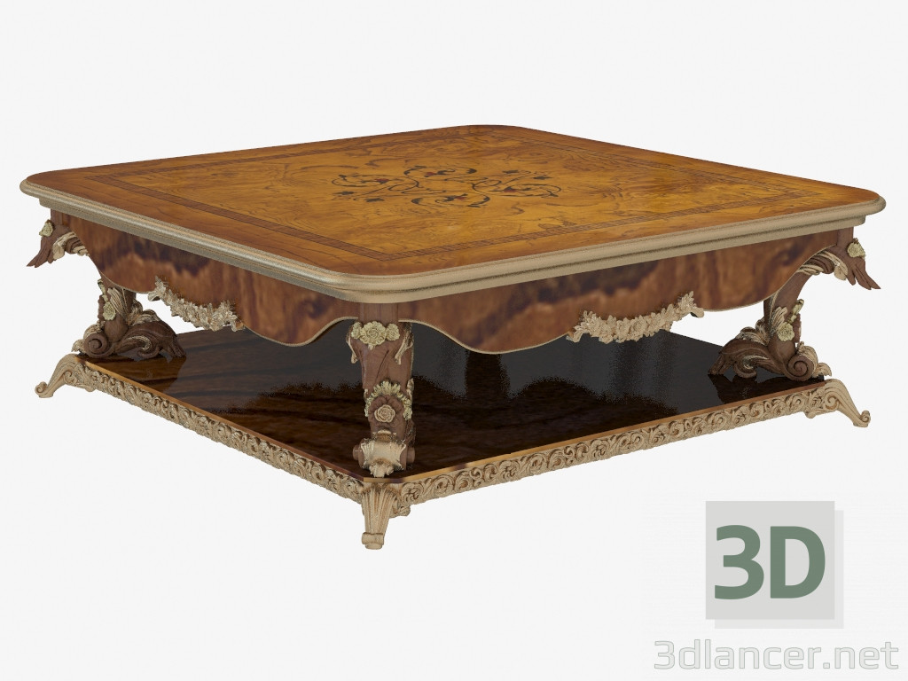 3d model Mesa de centro cuadrado en estilo clásico 228 - vista previa