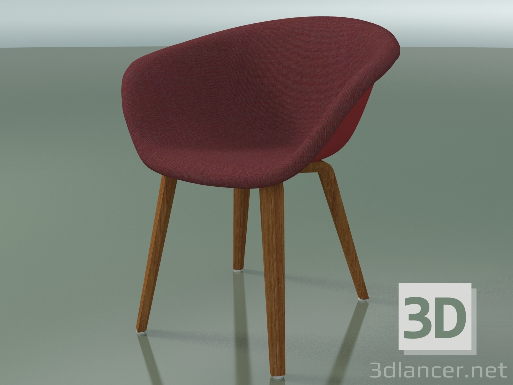 3d model Silla 4213 (4 patas de madera, con moldura frontal, efecto teca, PP0003) - vista previa