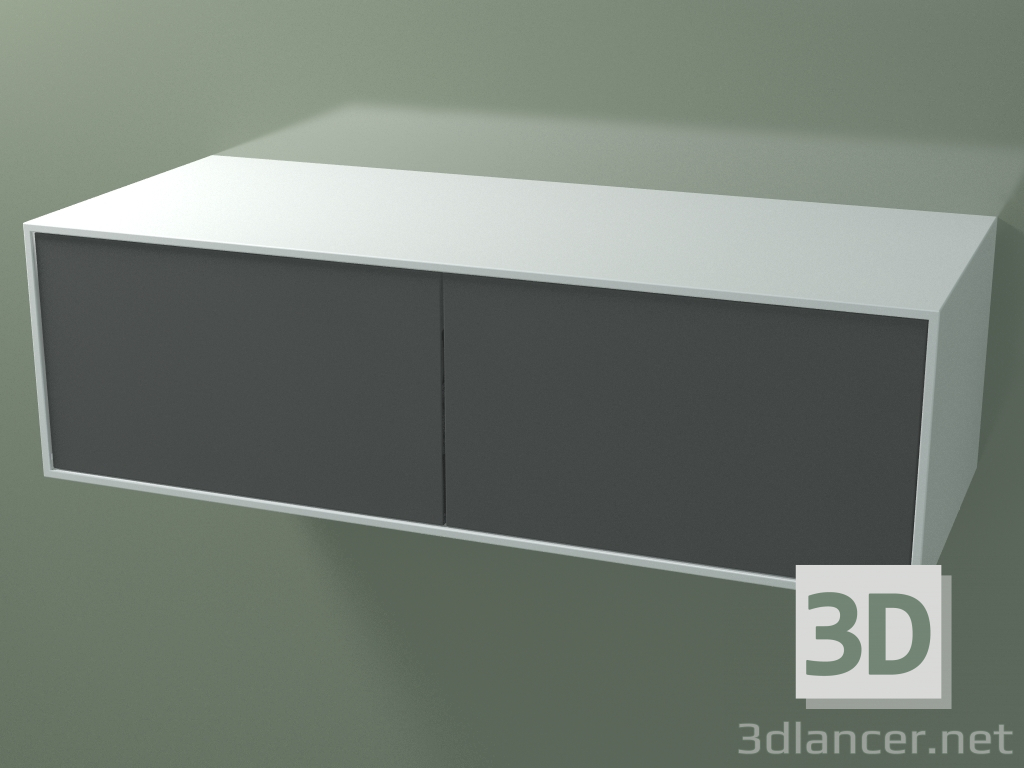 3D Modell Doppelbox (8AUEÂB02, Gletscherweiß C01, HPL P05, L 120, P 50, H 36 cm) - Vorschau