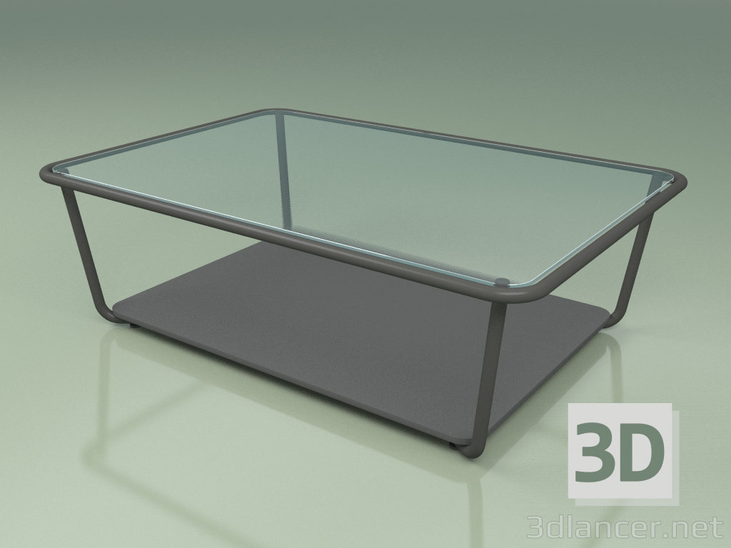 3d model Mesa de centro 002 (vidrio acanalado, metal ahumado, gris HPL) - vista previa