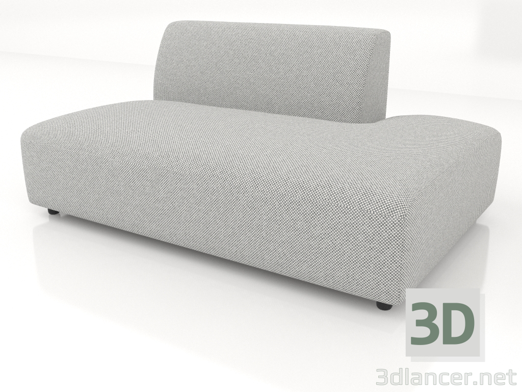 3D modeli Kanepe modülü 1 kişilik (XL) 103x100 sağa uzatılmış - önizleme