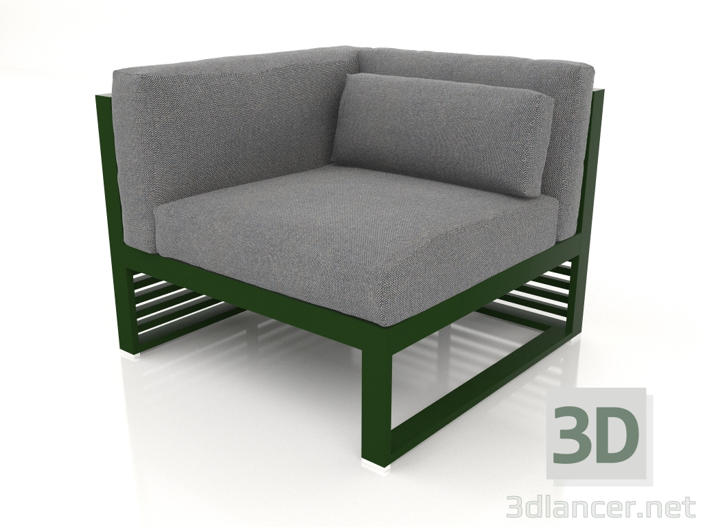 3d model Modular sofa, section 6 left (Bottle green) - preview