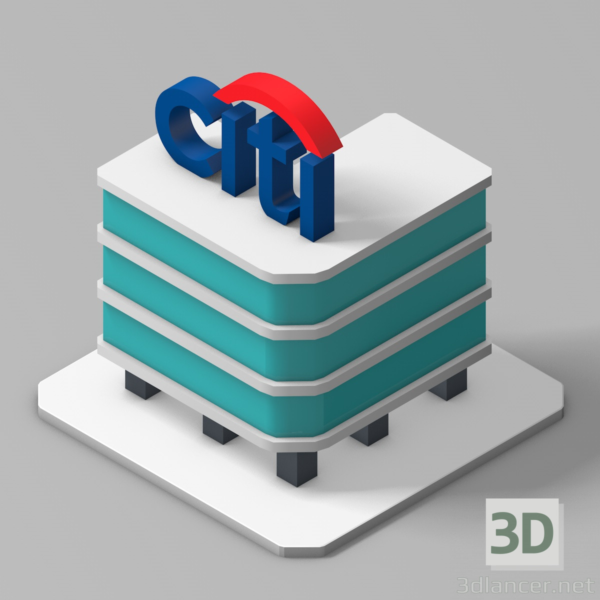 3d модель Здание Ситибанка – превью