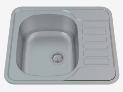 Sink, 1 bowl with draining board - satin Soul (ZEO 011A)