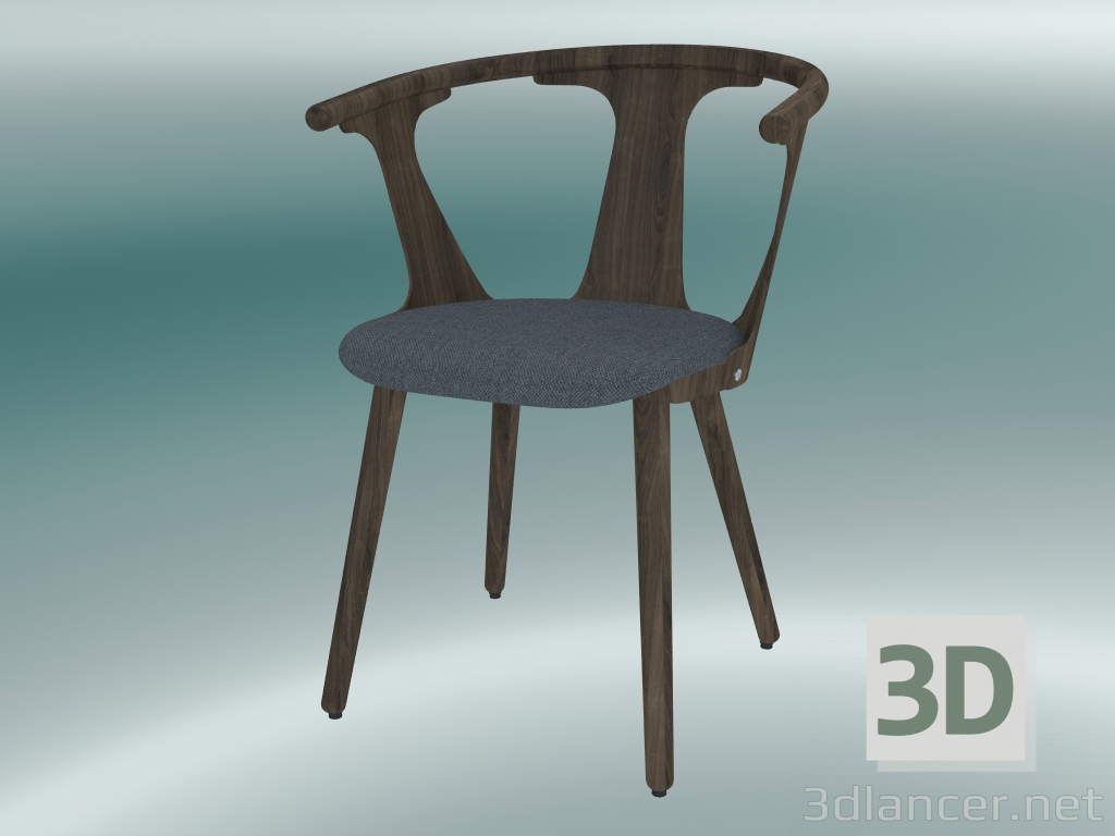 modello 3D Sedia in mezzo (SK2, H 77cm, 58x54cm, rovere oliato fumé, Fiord 171) - anteprima