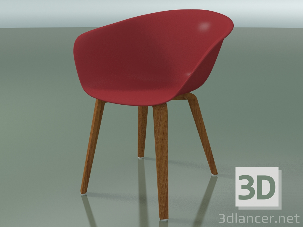 3d model Sillón 4203 (4 patas de madera, efecto teca, PP0003) - vista previa