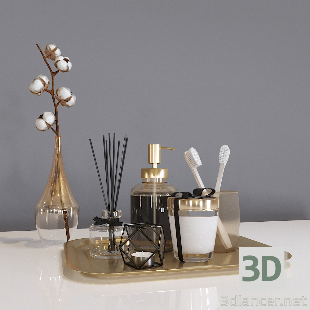 Badezimmer dekorative Set 3D-Modell kaufen - Rendern