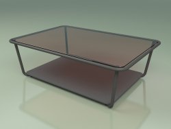 Table basse 002 (Verre Bronzé, Métal Fumé, HPL Gris)