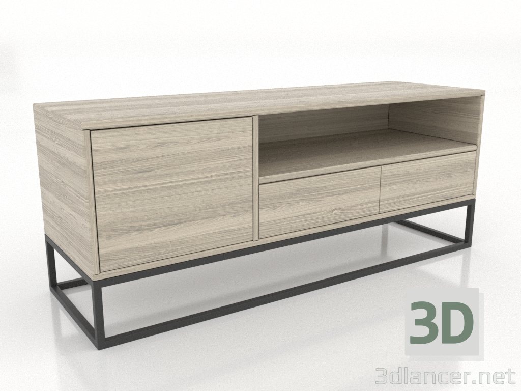 3D Modell TV-Schrank 1200x380 mm (Eiche hell) - Vorschau 3D Modell TV-Schrank 1200x380 mm (Eiche hell) - Vorschau