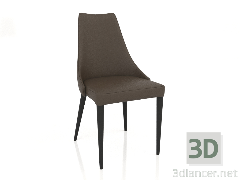 3d модель Стул, отделка черный матовый лак, экокожа PU162 (50x58x92 см) – превью