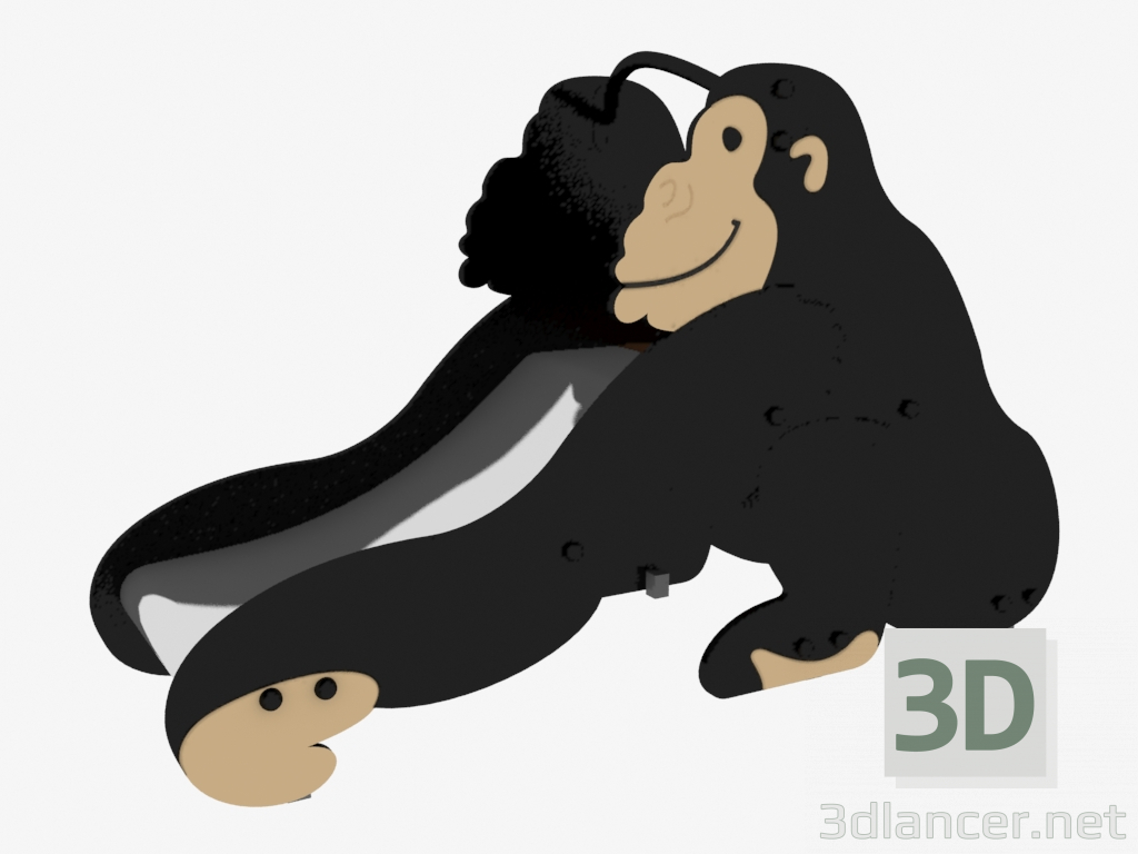 3d model the Monkey slide - Children's playground (5215) - preview