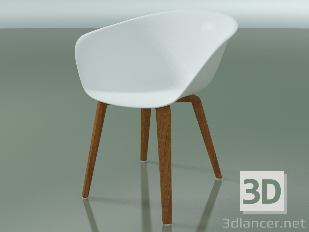 3d model Sillón 4203 (4 patas de madera, efecto teca, PP0001) - vista previa