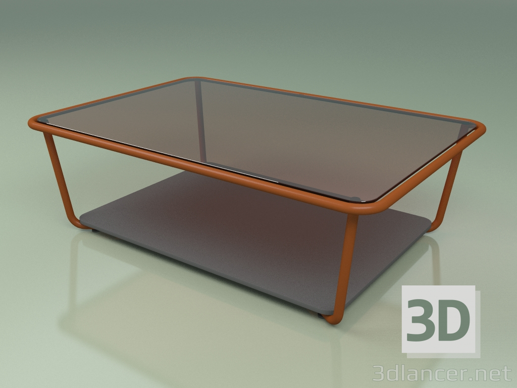 modello 3D Tavolino 002 (Vetro Bronzato, Metallo Ruggine, HPL Grigio) - anteprima