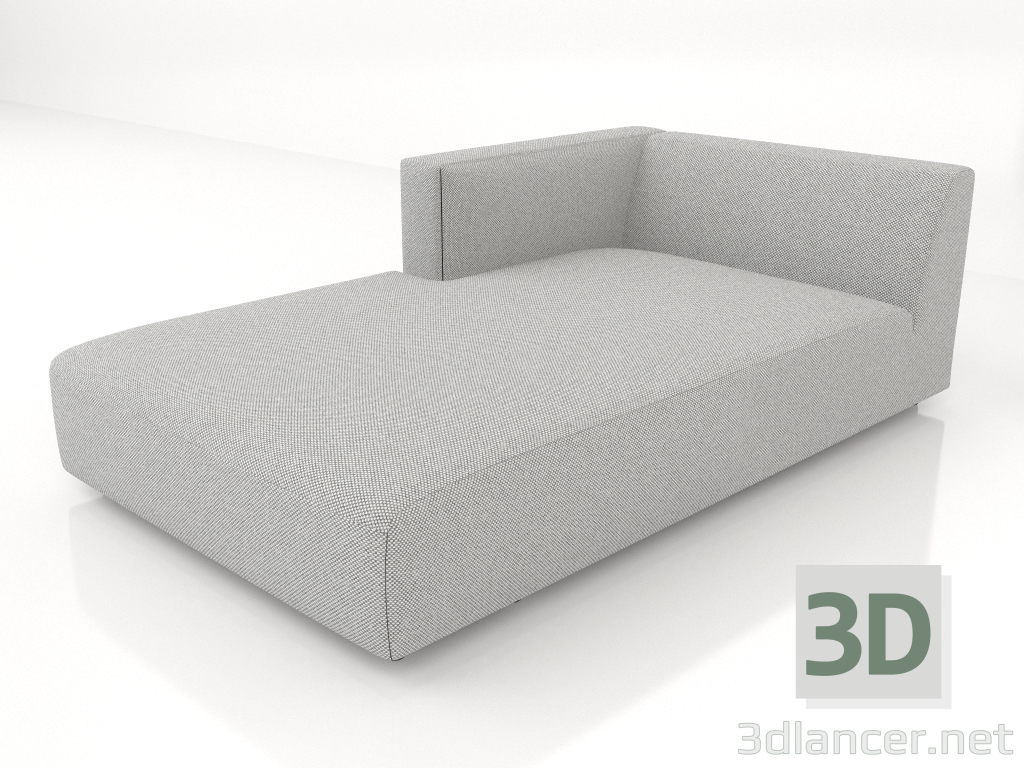 modello 3D Chaise longue (XL) 103x205 con bracciolo a sinistra - anteprima