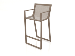 Tabouret haut avec dossier haut et accoudoirs (Bronze)