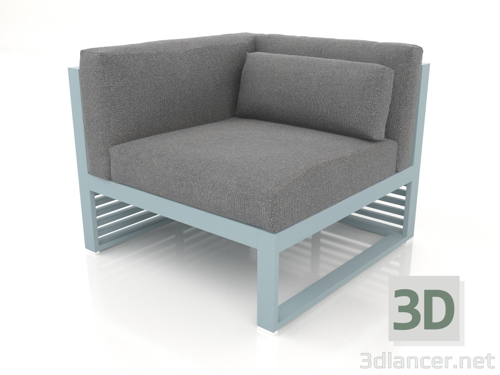 modèle 3D Canapé modulable section 6 gauche (Bleu gris) - preview