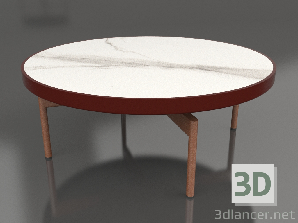 3d model Mesa de centro redonda Ø90x36 (Rojo vino, DEKTON Aura) - vista previa