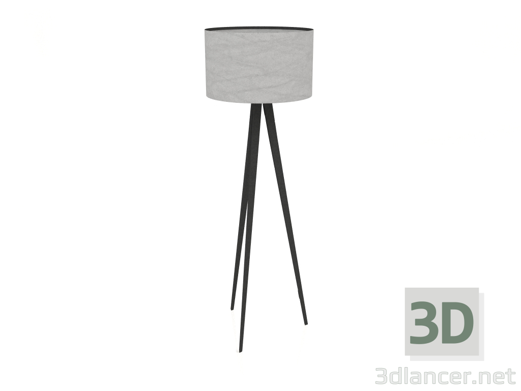 modèle 3D Lampadaire Tripod (Noir-Gris) - preview