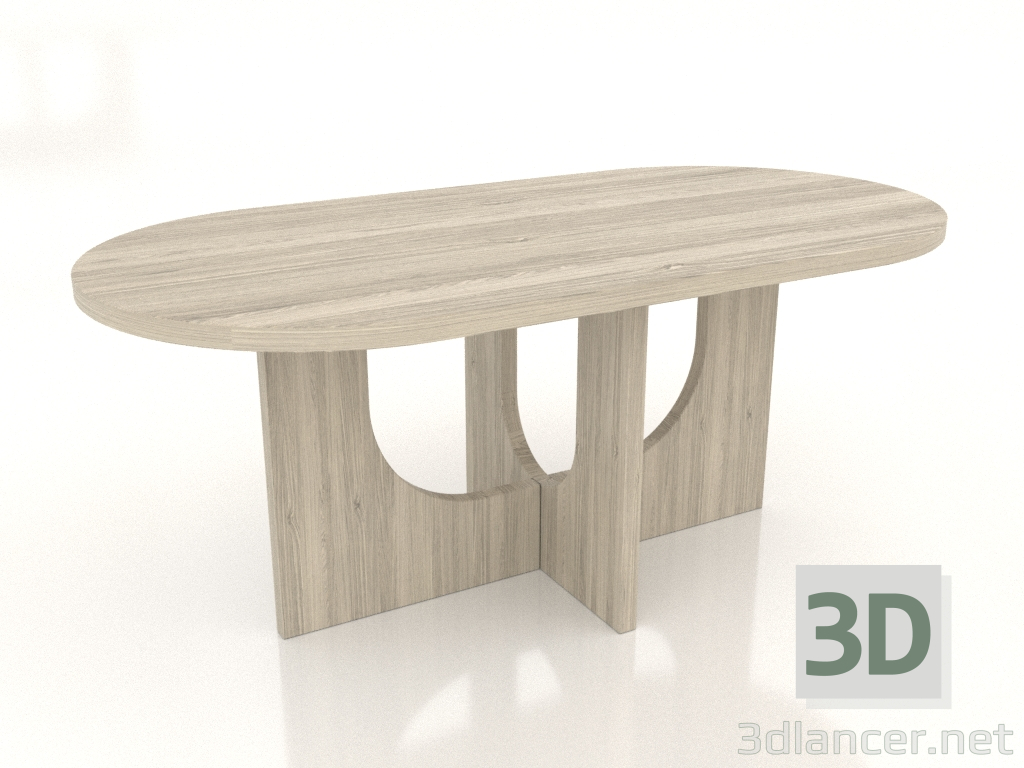 3D modeli Yemek masası OVAL 1800x900 mm (açık meşe) - önizleme