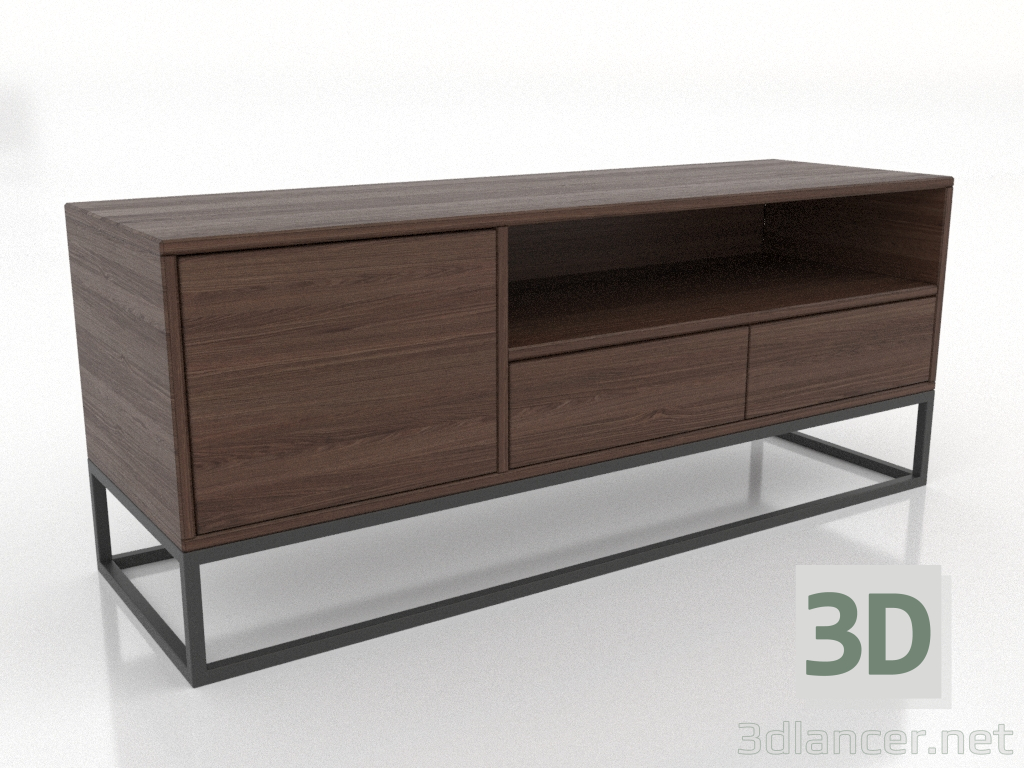 3d модель Тумба ТВ 1200х380 мм (темный орех) – превью 3d модель Тумба ТВ 1200х380 мм (темный орех) – превью