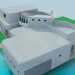 3d model Mansión con piscina - vista previa