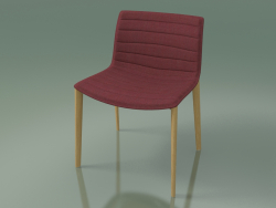 Silla 2085 (4 patas de madera, con tapicería de tela, roble natural)