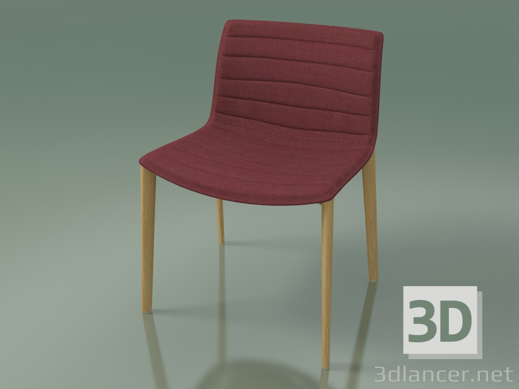 3d model Chair 2085 (4 wooden legs, with fabric upholstery, natural oak) - preview