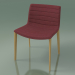 3d model Chair 2085 (4 wooden legs, with fabric upholstery, natural oak) - preview