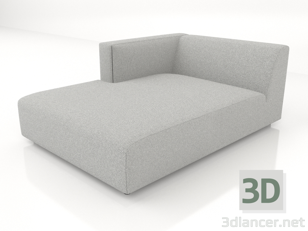 modello 3D Chaise longue (XL) 103x175 con bracciolo a sinistra - anteprima