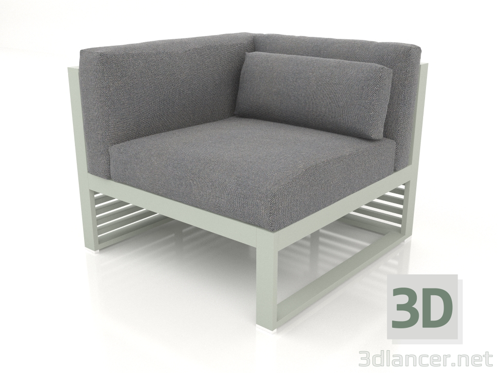 3d model Modular sofa, section 6 left (Cement gray) - preview